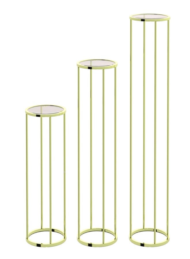 FAHKNS 3PCS Metal Cylinder Pedestal Stand for Party Display Columns Pedestal Stand Cylinder Tables for Weddings Party Birthday Festival Decorations - Image 1